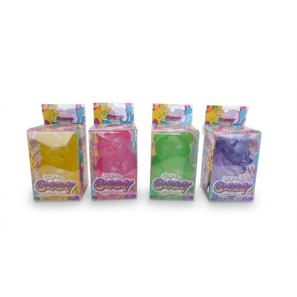 Super Gummy Squishy Bear Lot 4 Jelly Sensory Fidget Desk Toy Kidcore Y2K Pastel